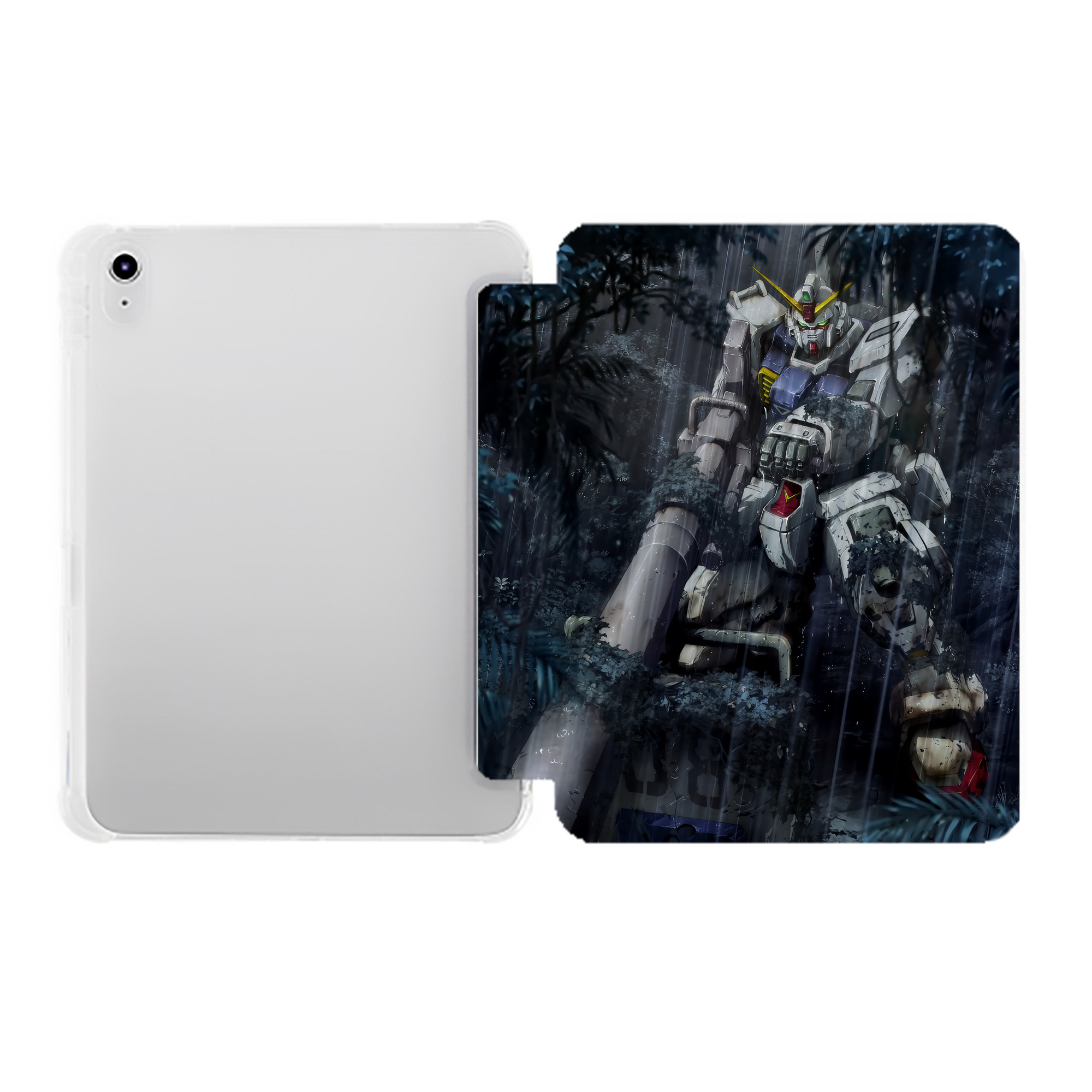 （画像用） 機動戦士ガンダム Mobile Suit Gundam IPad ケース ペン収納付き 三つ折りスタンド PUレザー×シリコン 対応機種9.5/10.5/10.9インチ